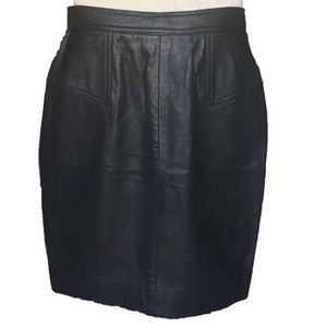 Dana Buchman Vintage Black Leather Skirt